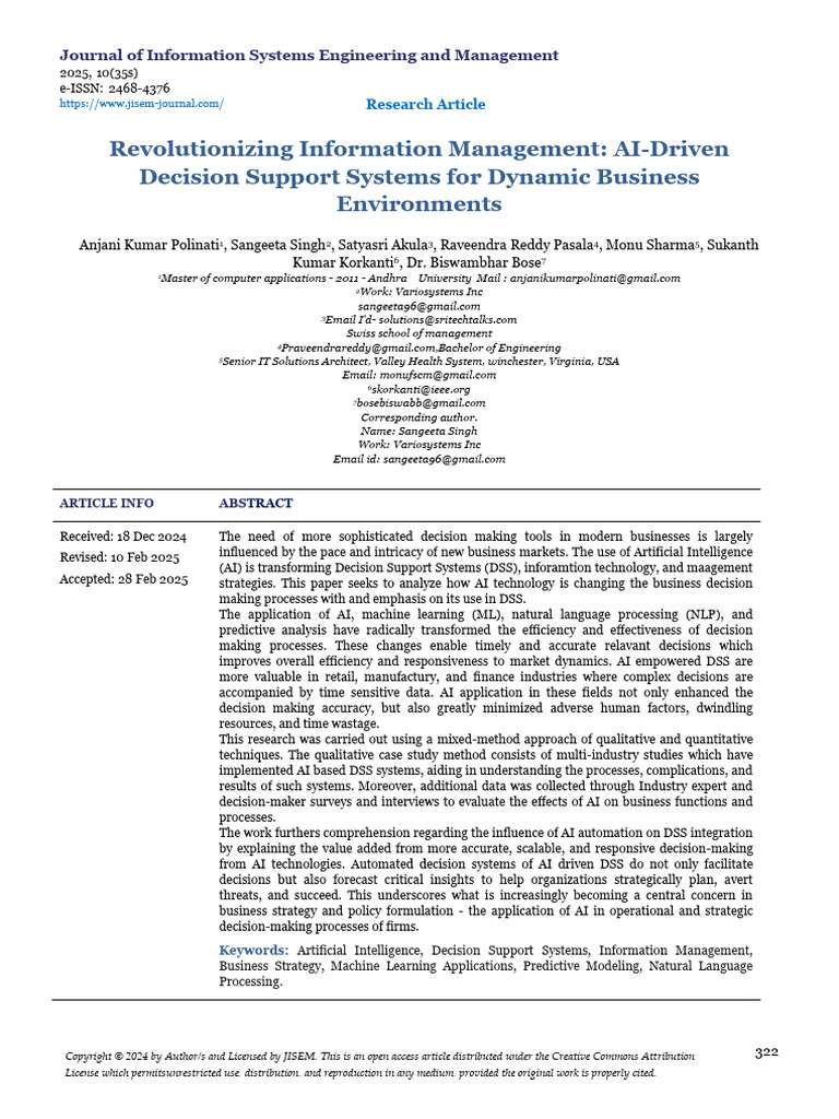 AI-Driven Decision Support Systems in Business | PDF | Artificial ...