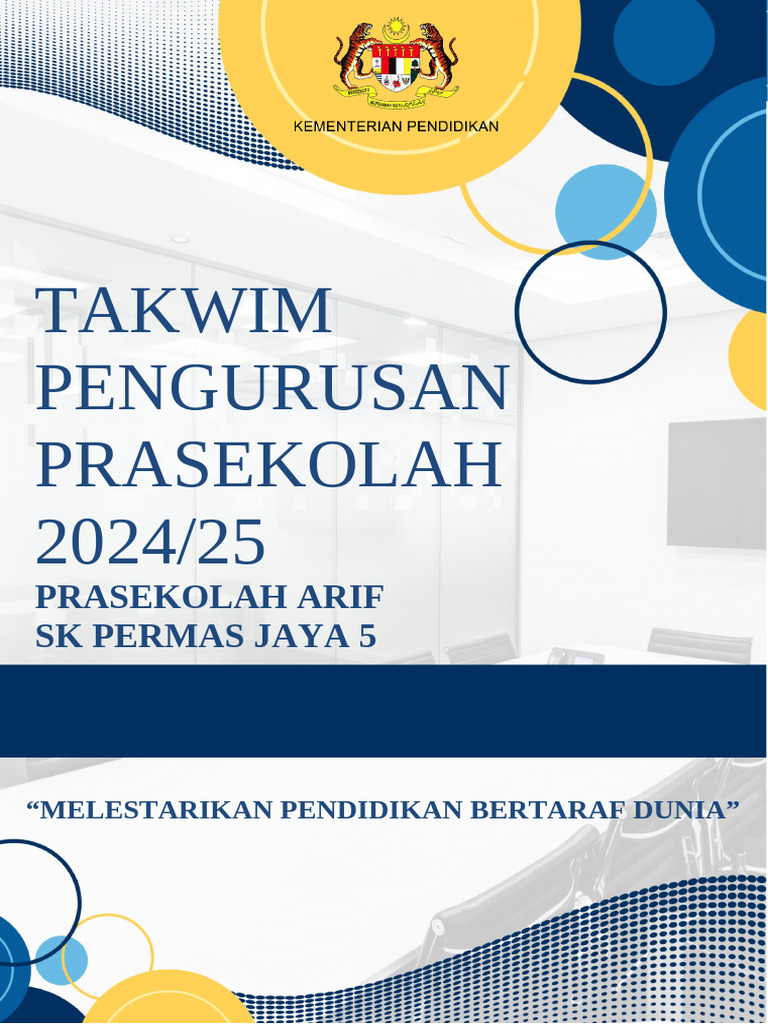 Takwim Pengurusan Prasekolah 2024/25 | PDF
