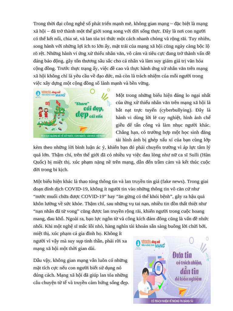 NL NG X Nhân Văn Trên M NG Xã H I | PDF