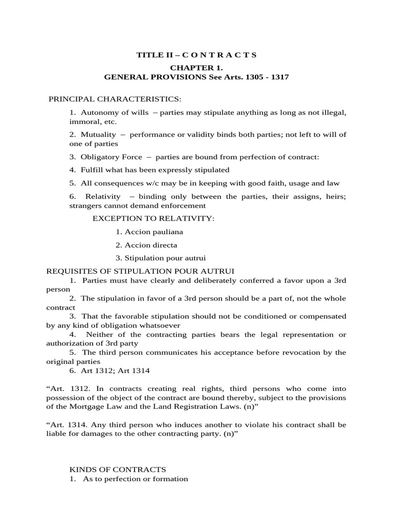 Overview of Contract Law Principles | PDF | Offer And Acceptance ...