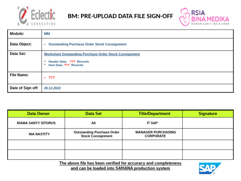 BM-Purchase Order - PO Stock Consignment - Pre Sign Off | PDF