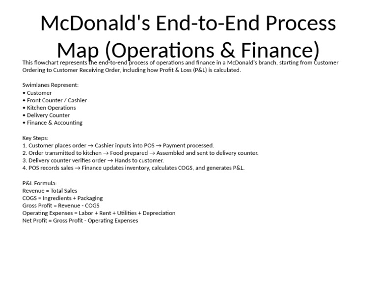 McDonald's Operations & Finance Flowchart | PDF