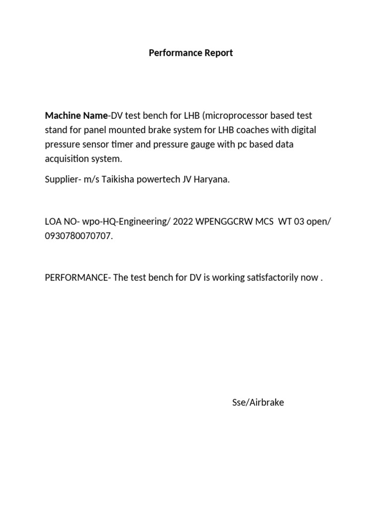 DV Test Bench Performance Report | PDF