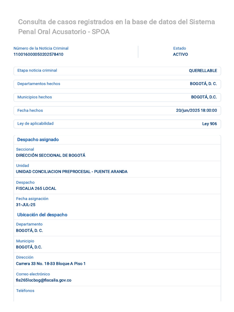 Fiscalía General de La Nación | PDF