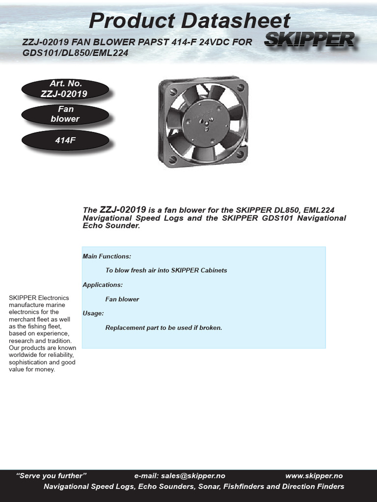 ZZJ-02019 Fan Blower for SKIPPER Devices | PDF | Equipment ...