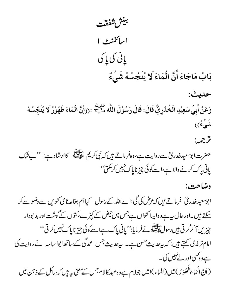 Assignment-1 - Hadees | PDF