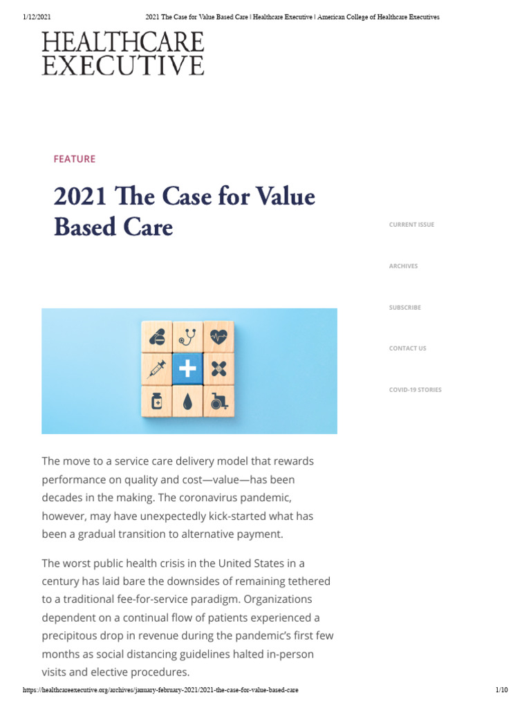 2021 e Case For Value Based Care: Feature | PDF | Medicare (United ...