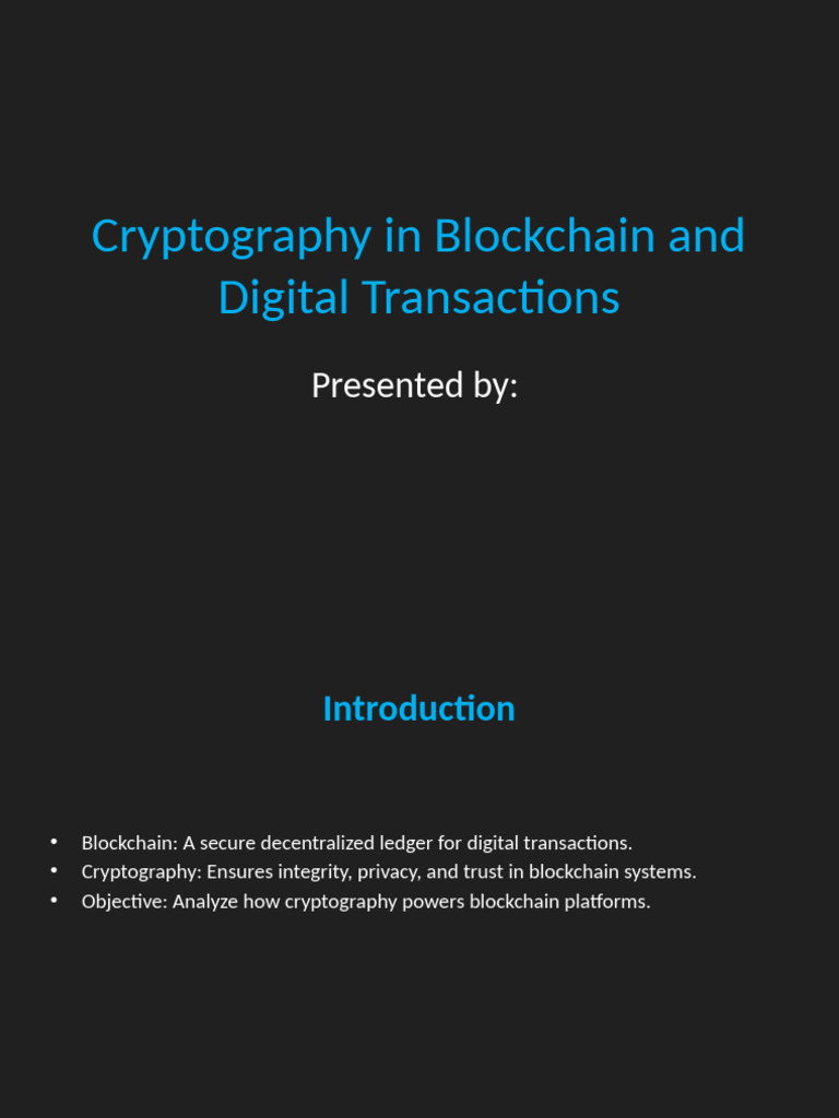 Cryptography in Blockchain Presentation | PDF | Cryptography | Bitcoin
