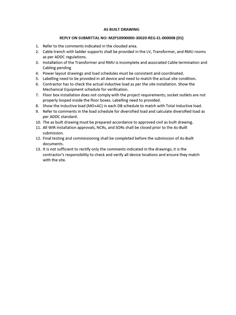 Refer To The Comments Shown in The Clouded Area | PDF