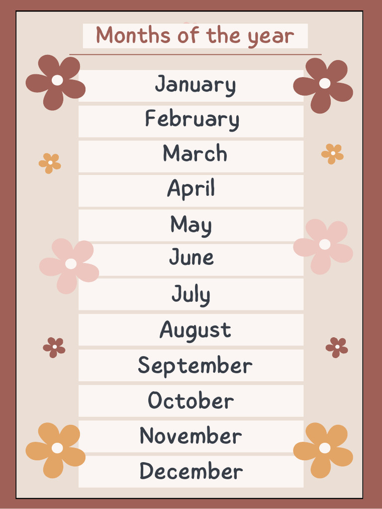 Months of The Year | PDF