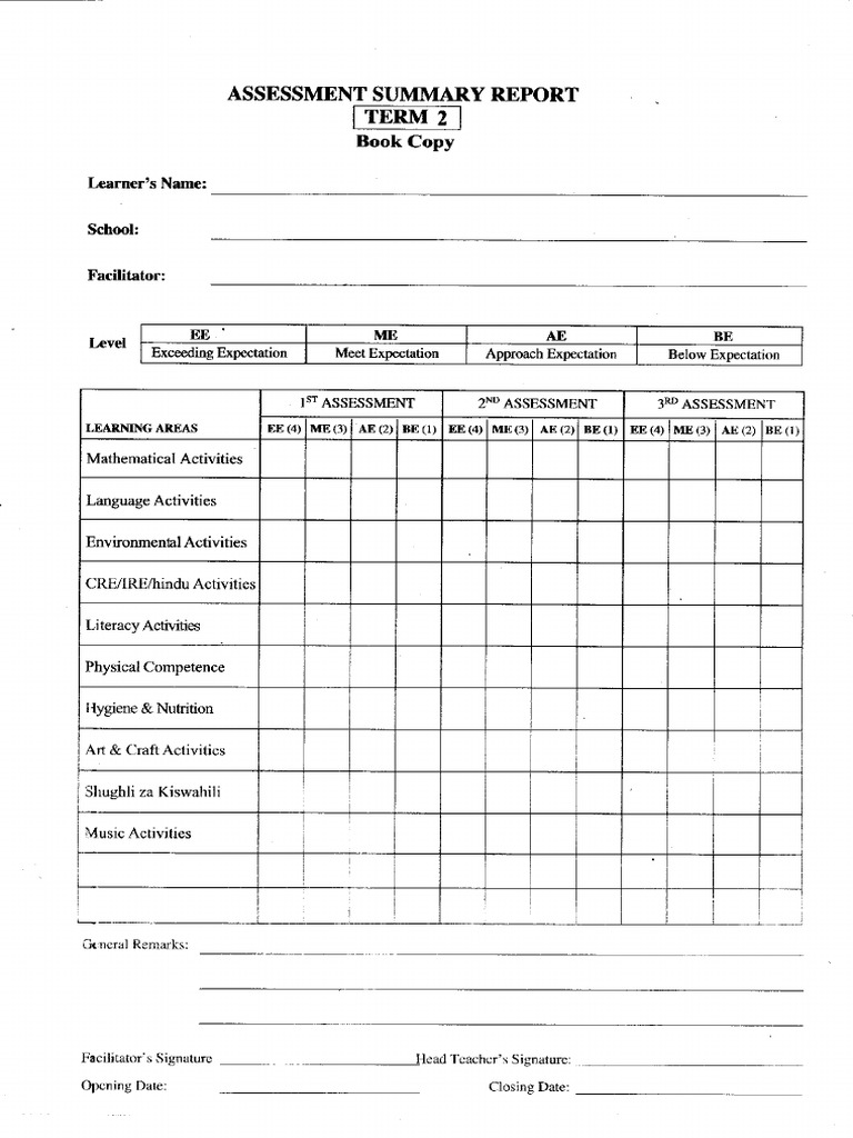 Assessment Summary Report | PDF