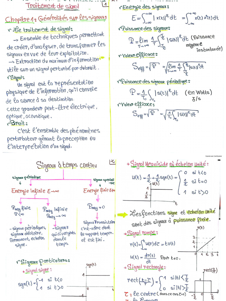 Résumé Cours Traitement de Signal | PDF