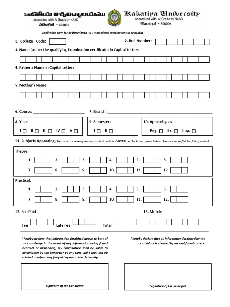 Registration Form PG | PDF