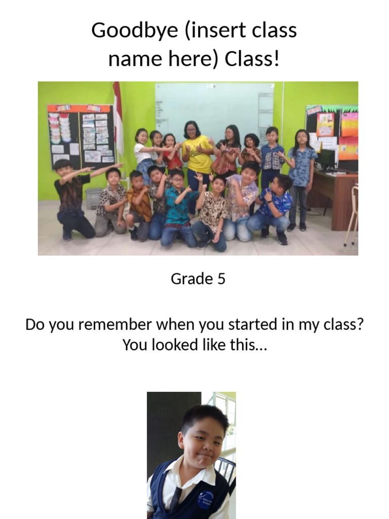 Farewell Grade 5 Class Memories | PDF