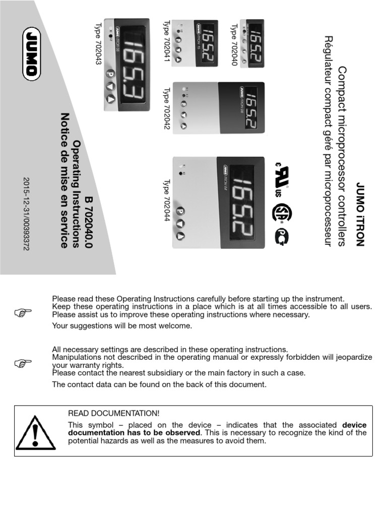 JUMO iTRON Microprocessor Controller Guide | PDF | Timer | Parameter ...