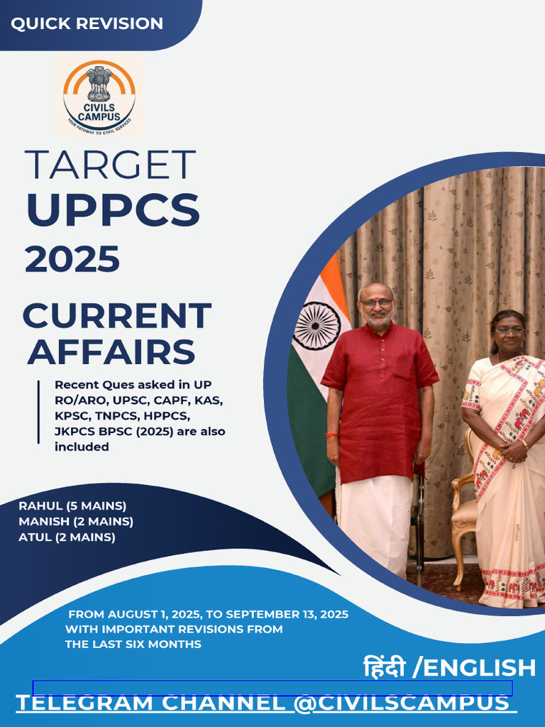 Target Uppcs 2025 English August Sep Current Affairs @civilscampus | PDF |  Economies