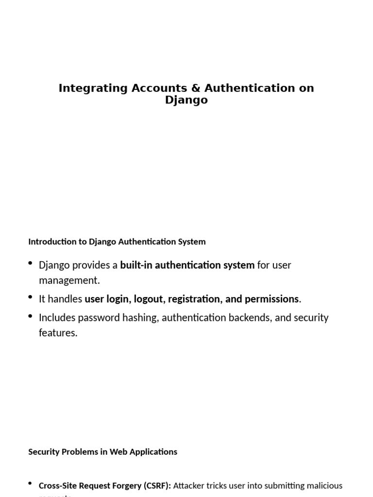 Django User Authentication Guide | PDF | Password | Login