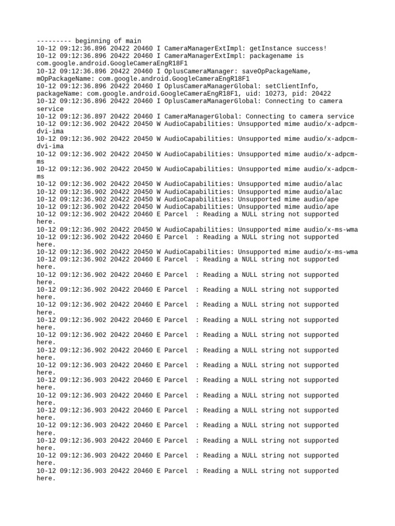 Camera and Audio Log Analysis | PDF | Software Engineering | Software