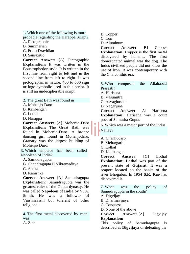 Ancient History MCQ Quiz - Objective Question with Answer for Ancient History - Download Free PDF visual data 4
