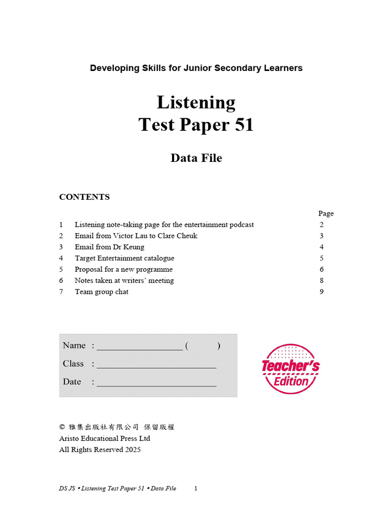 Js Listening Tp51 DF Te | PDF