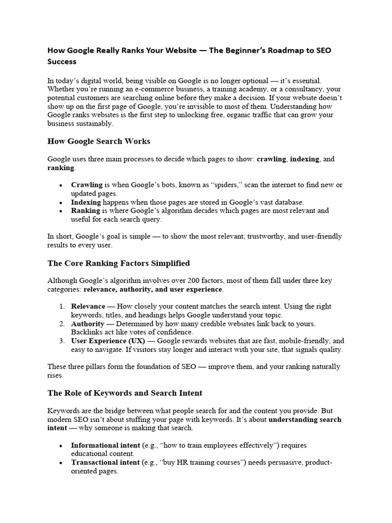 Understanding Google Rankings for SEO | PDF | Search Engine ...