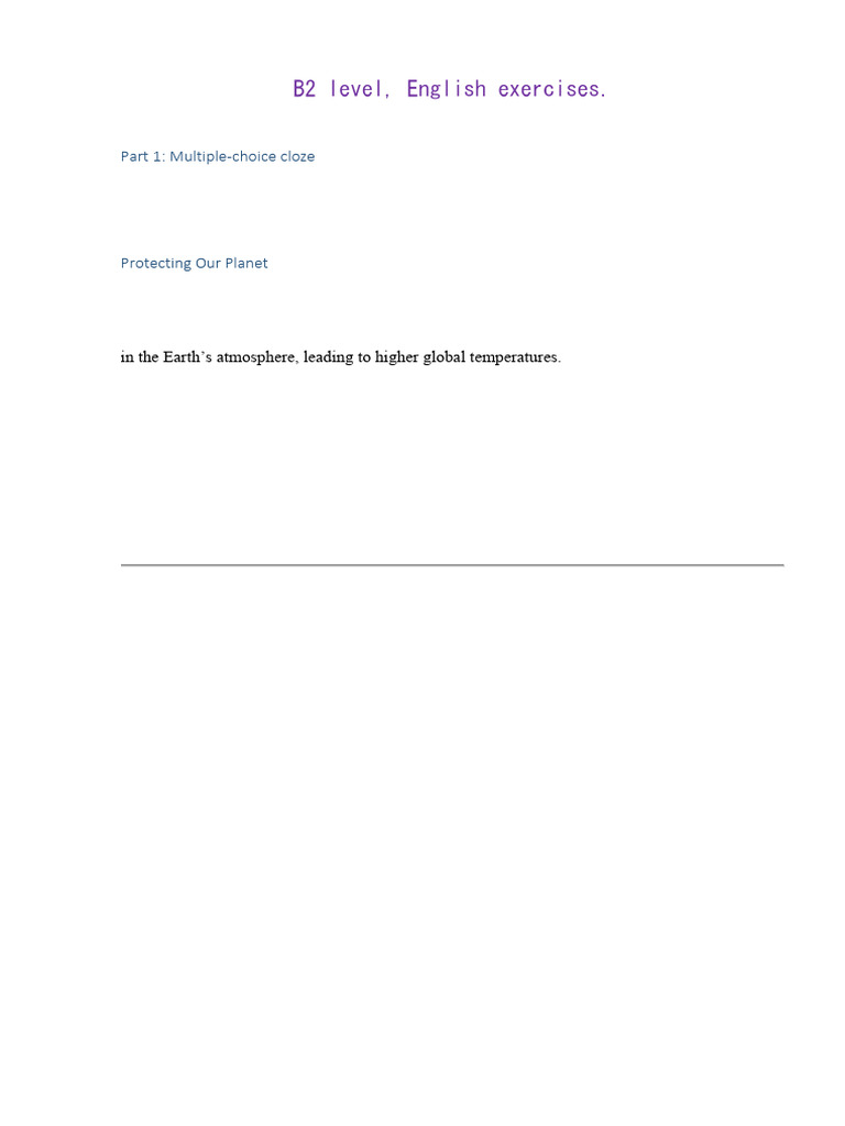 B2 Level Excersises Multiple Choice | PDF