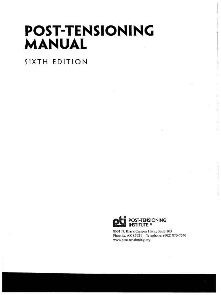 Post Tensioning Manual 6th Ed 1 15 5 PDF Free | PDF
