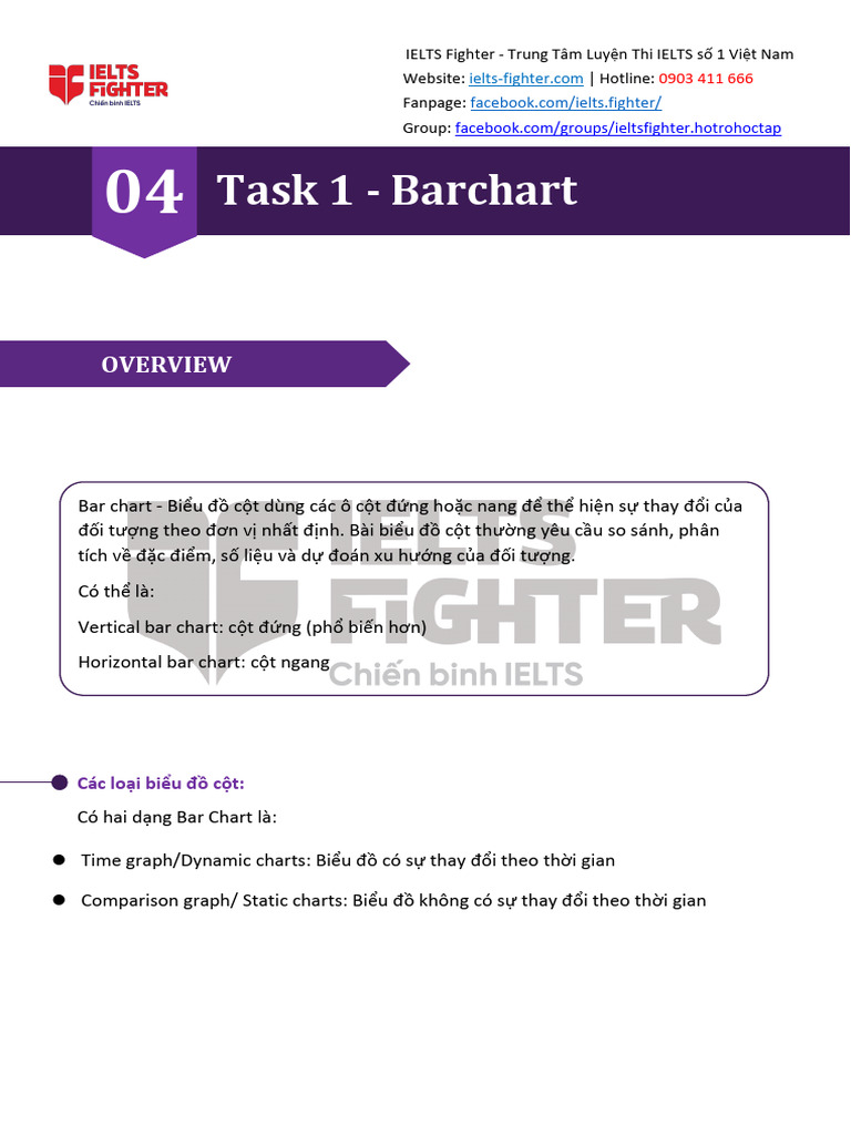 Bài 4 - Writing Task 1 - Bar Chart - IELTS Fighter | PDF