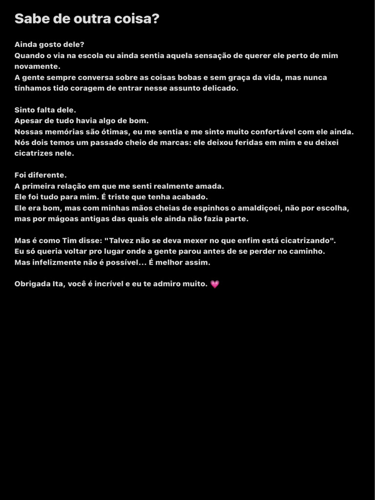 Reflexões sobre um amor perdido | PDF