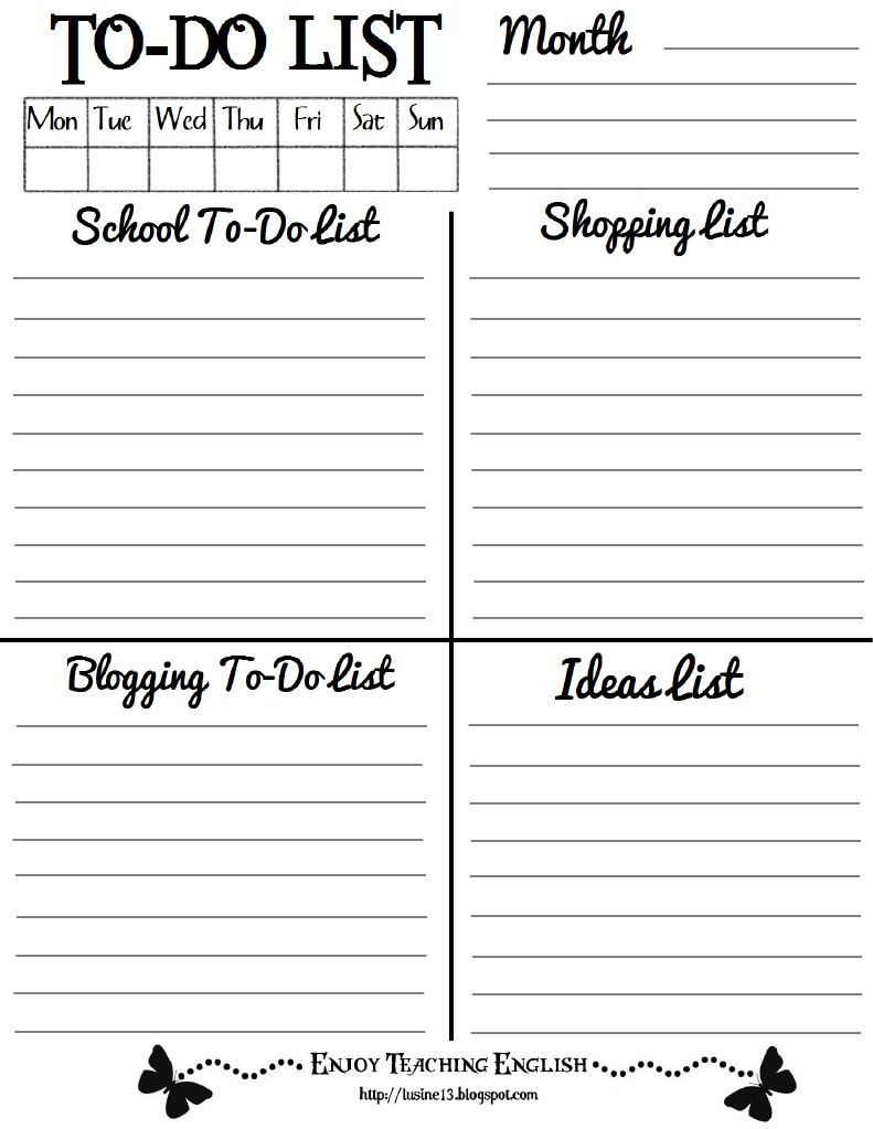 to do list printable