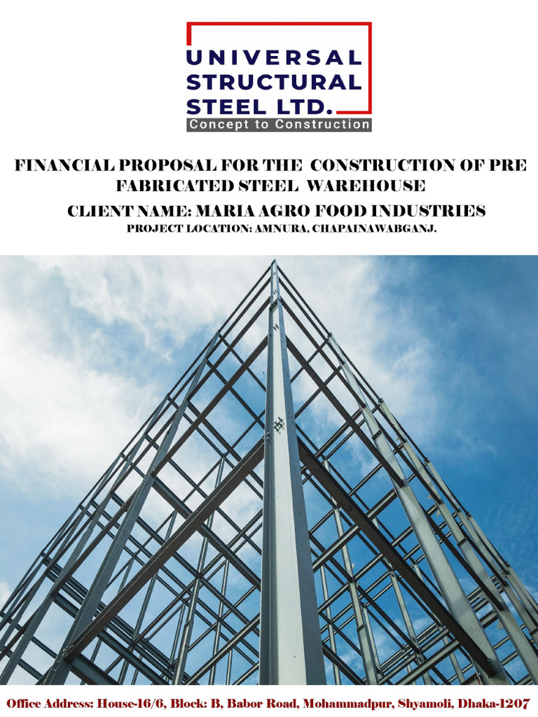2.0 Financial Proposal For The Construction of Pre Fabricated Steel ...