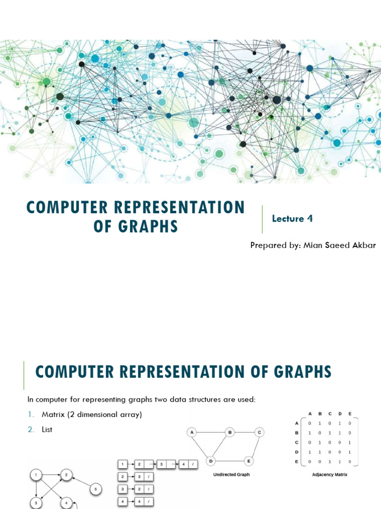 Graph Representation in Computers | PDF | Vertex (Graph Theory ...