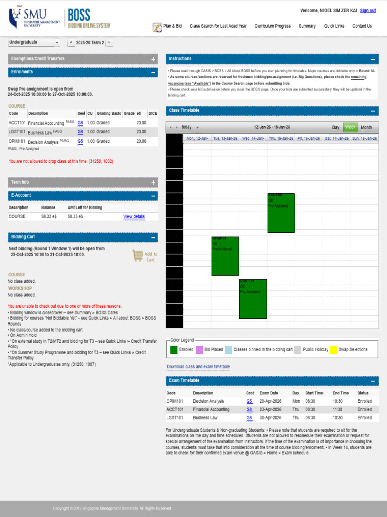 SMU Undergraduate Course Bidding Guide | PDF