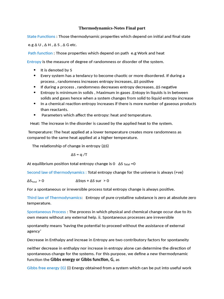 Thermodynamics: Entropy and Gibbs Energy | PDF | Entropy | Gibbs Free ...