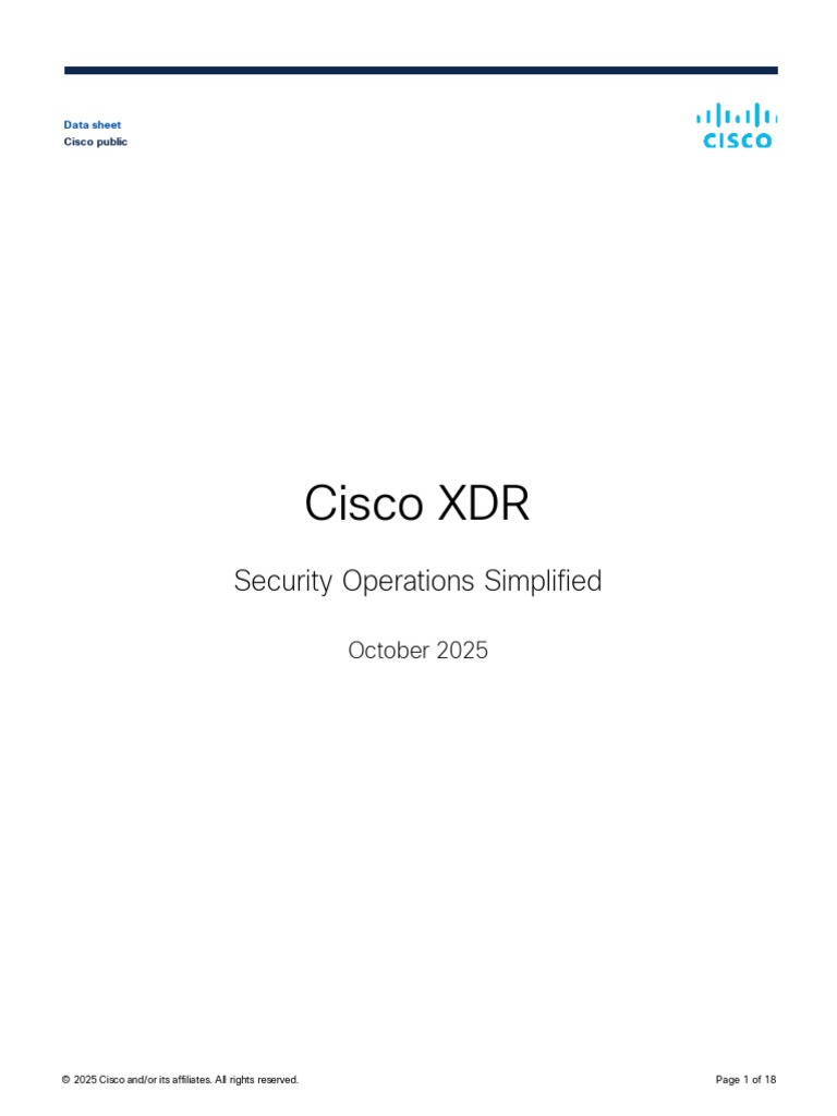 Cisco XDR: Enhancing Security Operations | PDF | Computer Security ...
