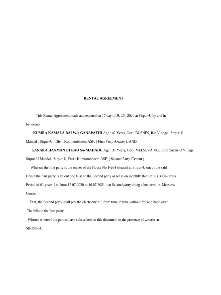 Rental Agreement | PDF