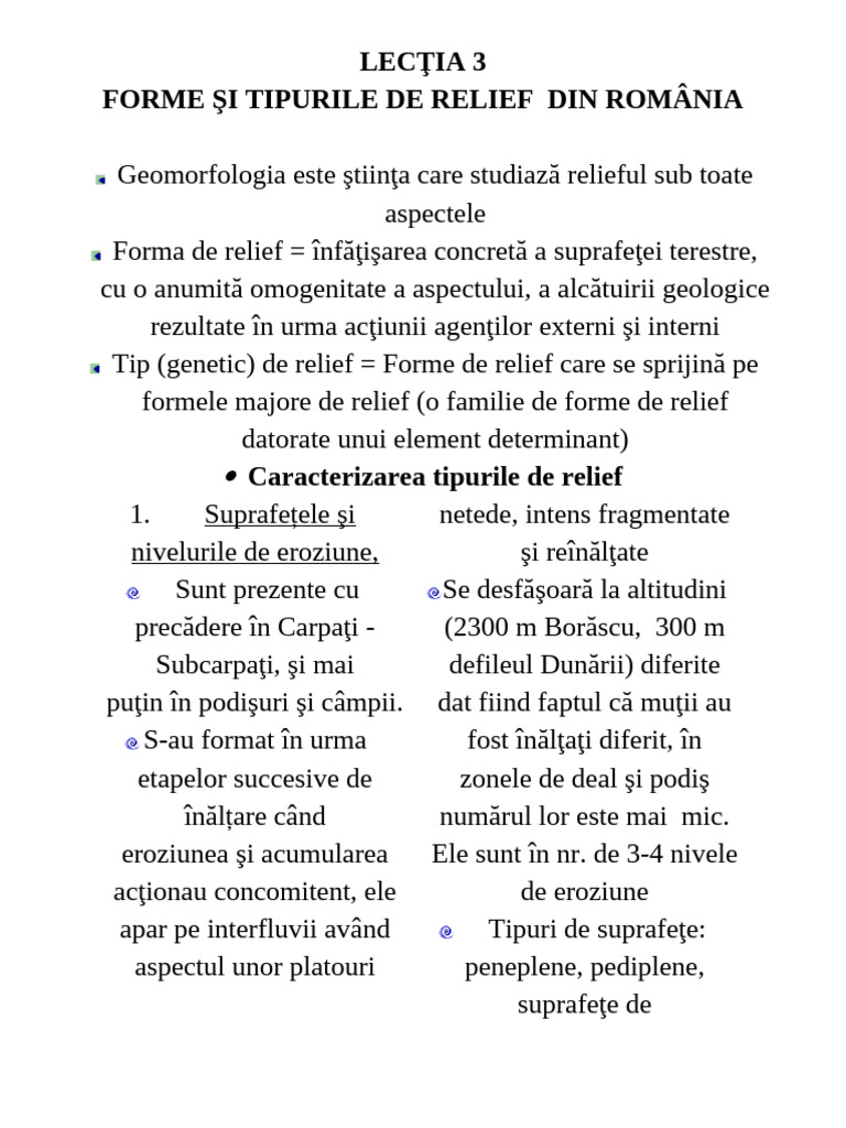 Relieful. Forme Si Tipuri de Relief de Relief | PDF
