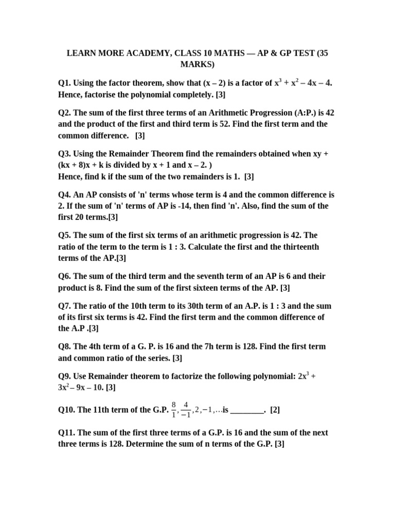 AP GP RFT Class9 | PDF