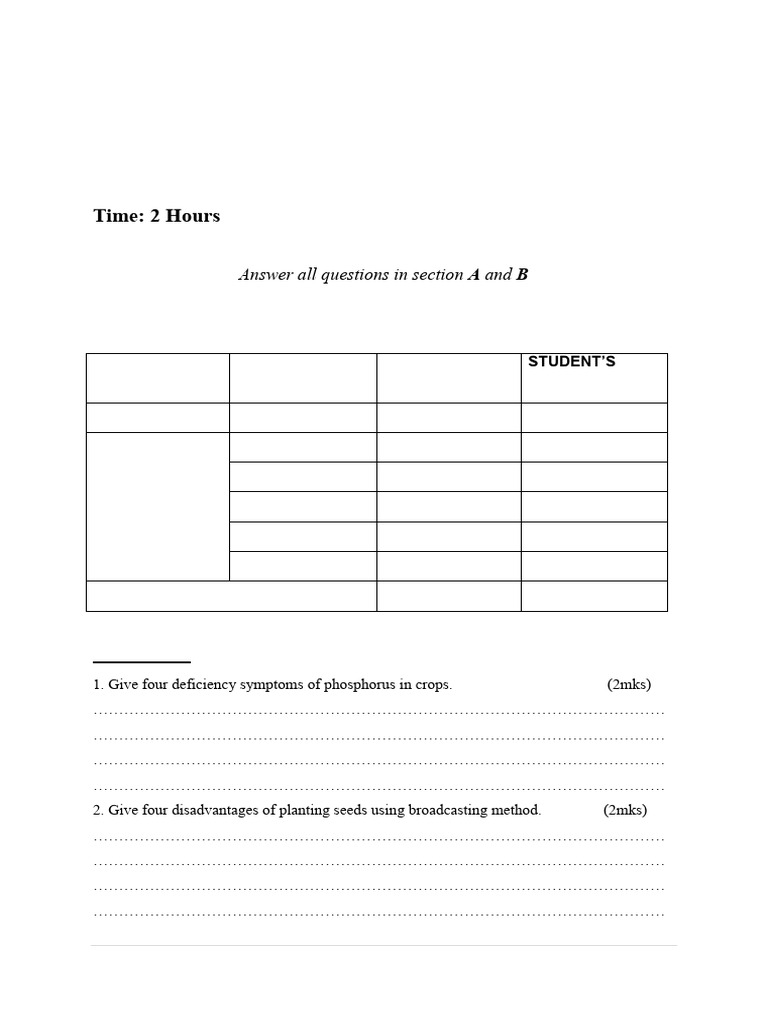688f23d2168ee - Form Two Agric Aug Holiday Assgn. | PDF | Agriculture