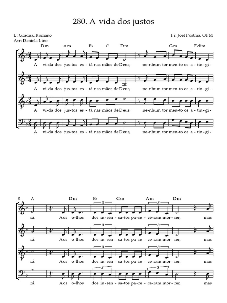 Partitura: A Vida dos Justos | PDF | Conceitos de Deus | Crença e ...