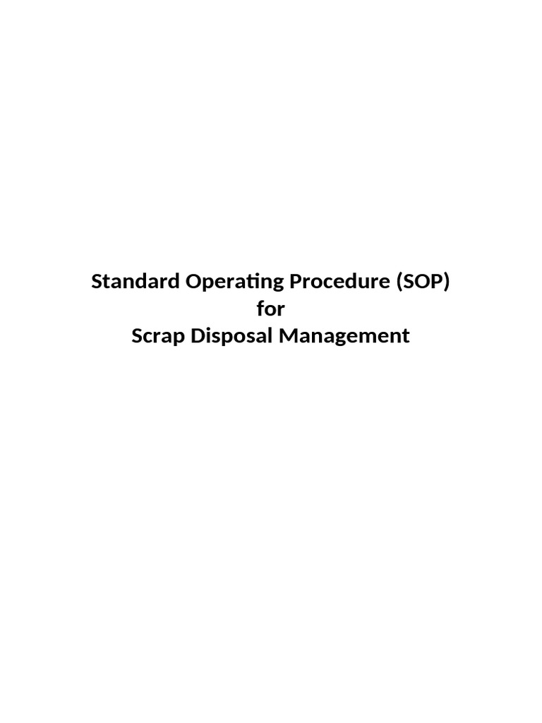 Scrap Disposal Management SOP | PDF | Waste Management | Scrap