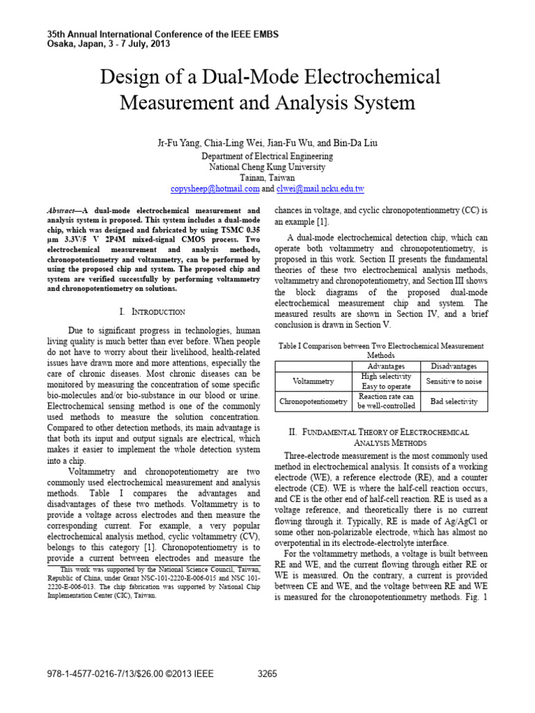Design of A Dual-Mode Electrochemical Measurement and Analysis System ...