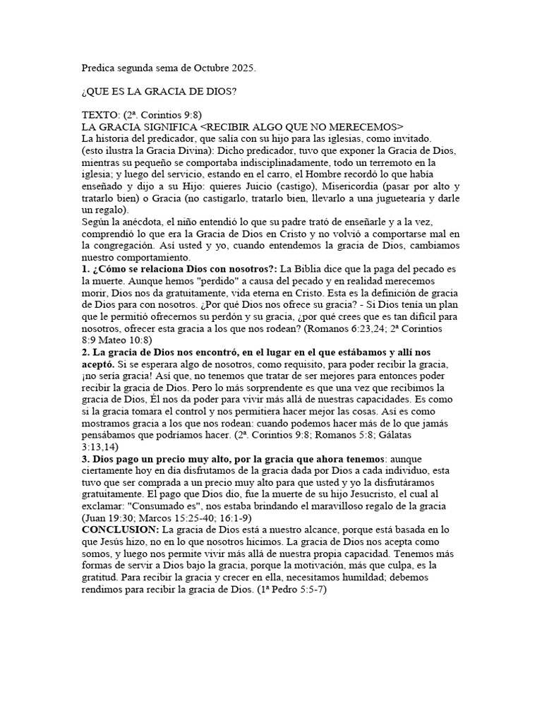 La Gracia de Dios: Entendimiento y Poder | PDF | Gracia divina | Cristo ...