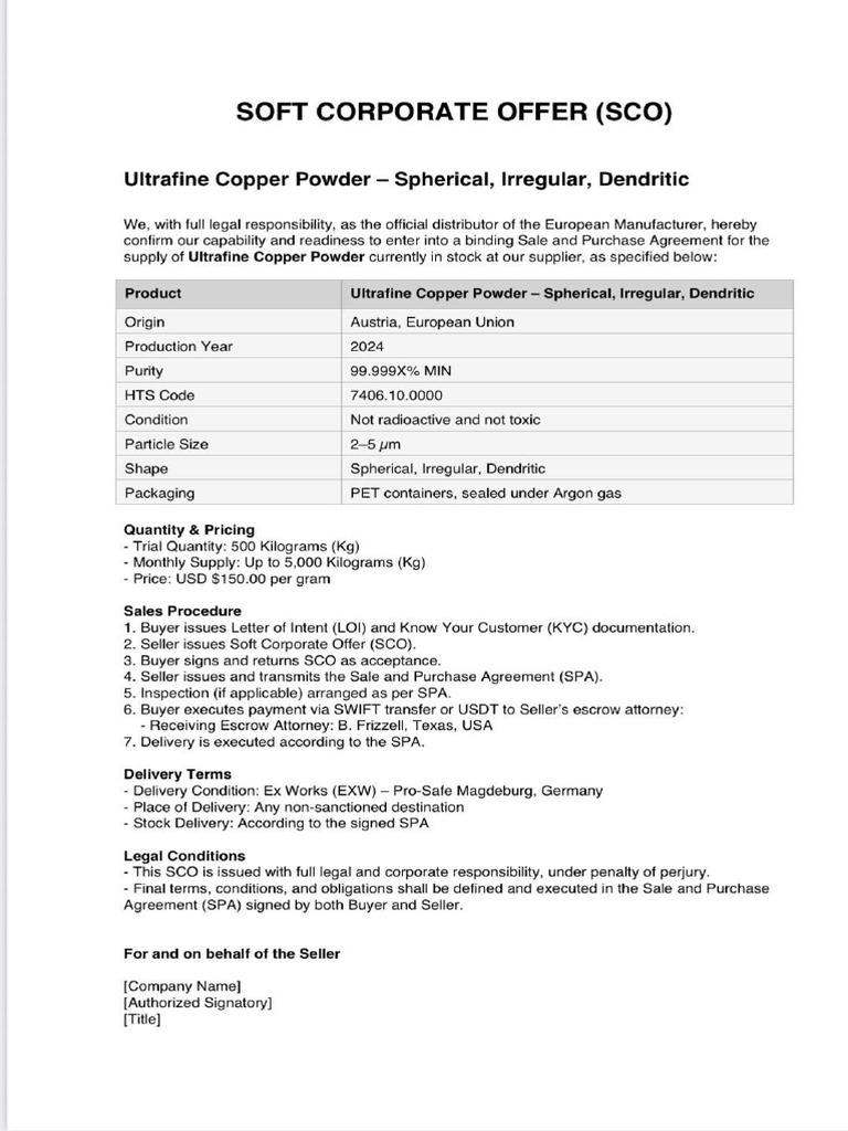 SCO Copper Powder 2 | PDF