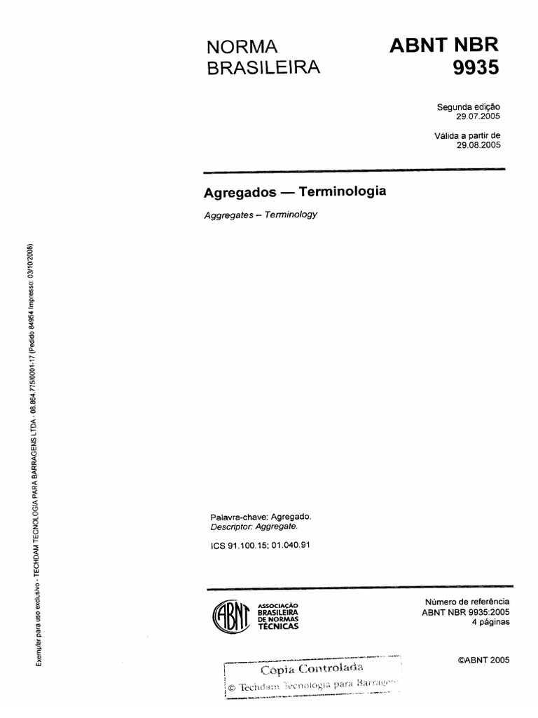 ABNT 9935 - 20011 Agregados - Terminologia | PDF