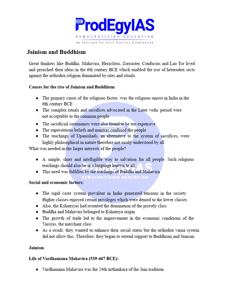 Jainism and Buddhism: Origins and Teachings | PDF | Noble Eightfold ...