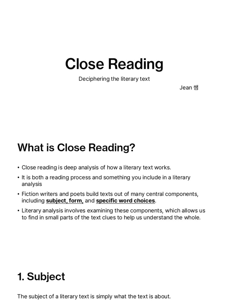 Close Reading | PDF
