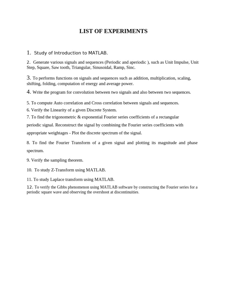 MATLAB Signal Processing Experiments | PDF | Convolution | Matrix ...