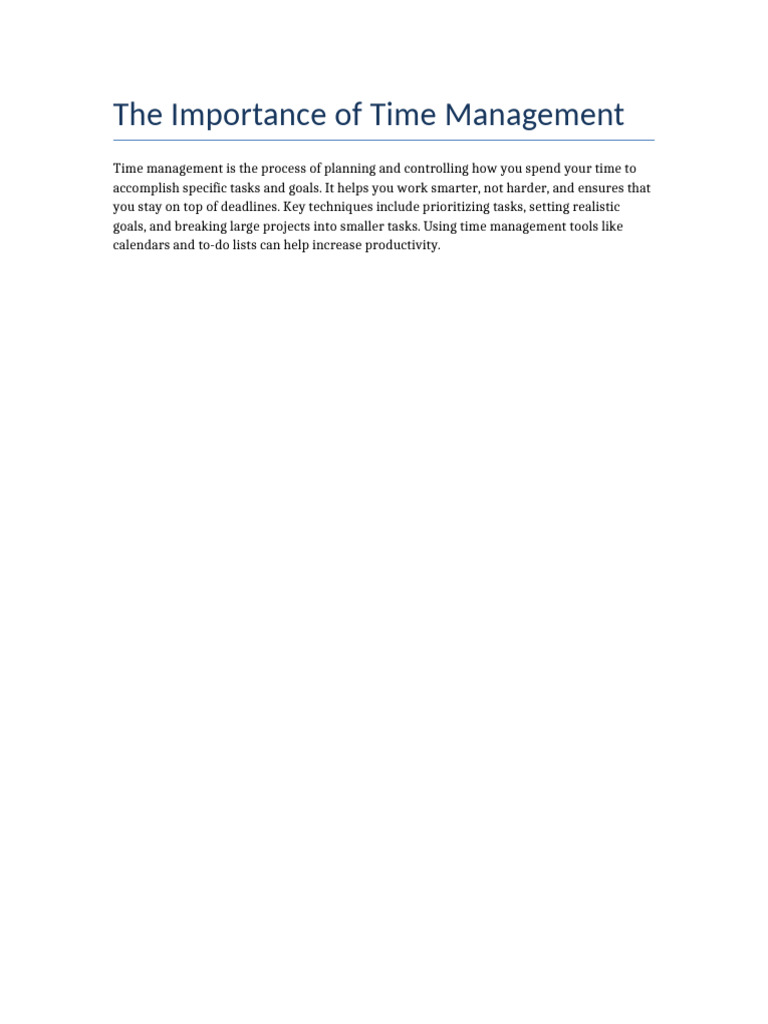 Mastering Time Management Techniques | PDF