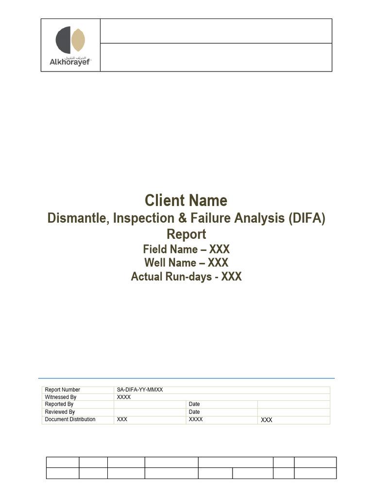 DIFA Report Template for ESP Analysis | PDF | Machines | Mechanical ...